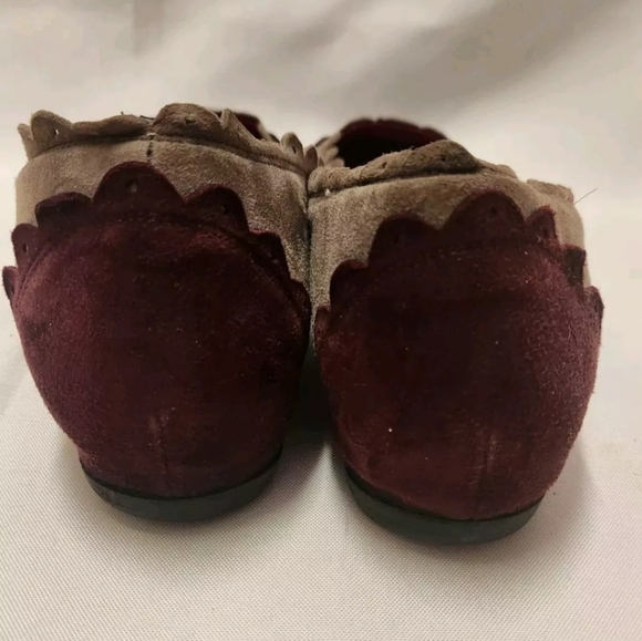 Vintage RUE DU JOUR Paris Suede Ballet Flats Shoes Made In Italy Size 40 US 9 - Picture 5 of 15